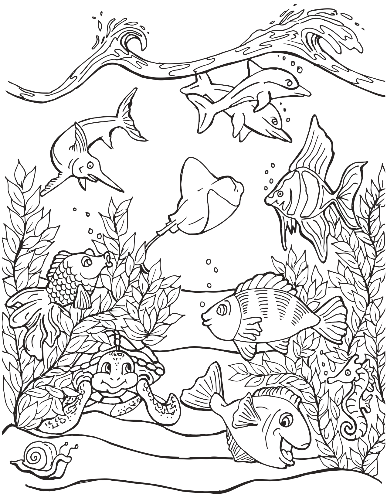 Download Sea Life - Mermaid Coloring Pages